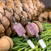 Load image into Gallery viewer, Celtic Blush Earrings, Rose Quartz Jewelry, Celtic Knot Earrings, Mom Gift, Sister Gift, Aunt Gift, Teacher Gift, Wife Gift