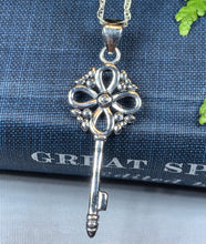 Load image into Gallery viewer, Celtic Key Necklace, Irish Jewelry, Celtic Jewelry, Ireland Gift, Key Pendant, Scotland Jewelry, Celtic Knot Jewelry, Mom Gift, Wife Gift
