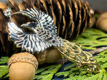 Load image into Gallery viewer, Phoenix Necklace, Celtic Jewelry, Bird Pendant, Firebird Jewelry, Inspirational Gift, Pagan Jewelry, Viking Jewelry, Gothic Jewelry