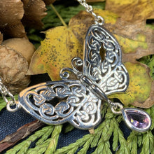 Load image into Gallery viewer, Butterfly Necklace, Celtic Jewelry, Celtic Knot Jewelry, Irish Jewelry, Anniversary Gift, Nature Jewelry, Mom Gift, Insect Jewelry