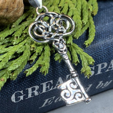 Load image into Gallery viewer, Celtic Key Necklace, Irish Jewelry, Celtic Jewelry, Ireland Gift, Key Pendant, Scotland Jewelry, Celtic Knot Jewelry, Mom Gift, Wife Gift