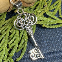 Load image into Gallery viewer, Celtic Key Necklace, Irish Jewelry, Celtic Jewelry, Ireland Gift, Key Pendant, Scotland Jewelry, Celtic Knot Jewelry, Mom Gift, Wife Gift