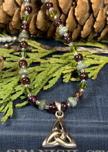 Load image into Gallery viewer, Trinity Knot Necklace, Celtic Jewelry, Irish Jewelry, Boho Necklace, Yoga Jewelry, Wiccan Jewelry, Crystal Necklace, Aunt Gift, Mom Gift