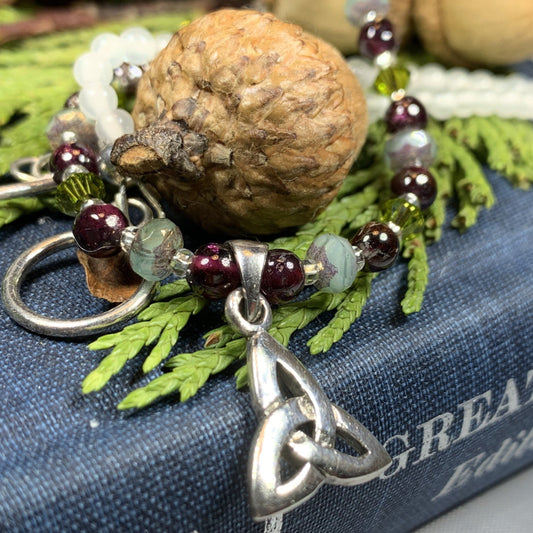 Trinity Knot Necklace, Celtic Jewelry, Irish Jewelry, Boho Necklace, Yoga Jewelry, Wiccan Jewelry, Crystal Necklace, Aunt Gift, Mom Gift