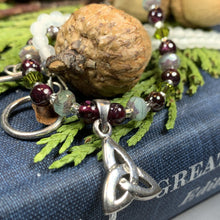 Load image into Gallery viewer, Trinity Knot Necklace, Celtic Jewelry, Irish Jewelry, Boho Necklace, Yoga Jewelry, Wiccan Jewelry, Crystal Necklace, Aunt Gift, Mom Gift