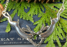 Load image into Gallery viewer, Rabbit Necklace, Animal Jewelry, Nature Necklace, Retirement, Anniversary, Graduation, Hare Jewelry, Runner Gift, Wiccan Jewelry, Mom Gift