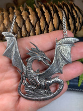 Load image into Gallery viewer, Dragon Necklace, Celtic Jewelry, Pagan Jewelry, Gothic Necklace, Wiccan Jewelry, Welsh Dragon Pendant, Pagan Jewelry, Wales Jewelry