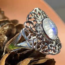 Load image into Gallery viewer, Celtic Star Ring, Moonstone Jewelry, Celtic Knot Ring, Irish Jewelry, Celtic Jewelry, Anniversary Gift, Wiccan Jewelry, Wife Gift, Mom Gift