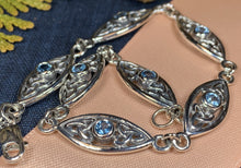 Load image into Gallery viewer, Trinity Knot Bracelet, Celtic Jewelry, Topaz Jewelry, Irish Jewelry, Bridal Jewelry, Scotland Jewelry, Anniversary Gift, Girlfriend Gift