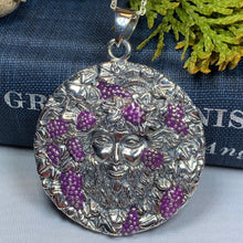 Load image into Gallery viewer, Wine God Necklace, Bacchus Pendant, Celtic Jewelry, Wine Jewelry, Anniversary Gift, Wiccan Jewelry, Pagan Jewelry, Mythical Jewelry, Grapes