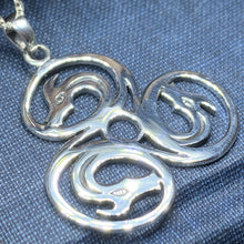 Load image into Gallery viewer, Celtic Spiral Necklace, Celtic Necklace, Irish Jewelry, Dragon Jewelry, Triple Spiral Jewelry, Wiccan Jewelry, Pagan Gift, Scotland Gift