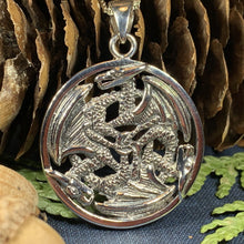 Load image into Gallery viewer, Dragon Necklace, Celtic Jewelry, Celtic Knot Jewelry, Pagan Jewelry, Gothic Necklace, Wiccan Jewelry, Ireland Jewelry, Wales Jewelry