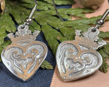 Load image into Gallery viewer, Luckenbooth Earrings, Scotland Earrings, Anniversary Gift, Heart Jewelry, Friend Gift, Girlfriend Jewelry, Celtic Jewelry, Outlander Jewelry