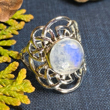 Load image into Gallery viewer, Celtic Knot Ring, Moonstone Jewelry, Moonstone Ring, Irish Jewelry, Celtic Jewelry, Anniversary Gift, Wiccan Jewelry, Wife Gift, Mom Gift