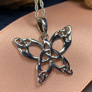 Butterfly Necklace, Celtic Jewelry, Trinity Knot Jewelry, Sister Necklace, Mom Gift, Friendship Gift, Nature Jewelry, Scotland Jewelry