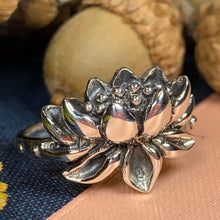 Load image into Gallery viewer, Lotus Ring, Flower Jewelry, Yoga Jewelry, Flower Ring, Boho Jewelry, Nature Ring, Sister Gift, Mom Gift, Wife Gift