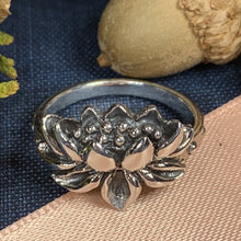 Load image into Gallery viewer, Lotus Ring, Flower Jewelry, Yoga Jewelry, Flower Ring, Boho Jewelry, Nature Ring, Sister Gift, Mom Gift, Wife Gift