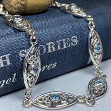 Load image into Gallery viewer, Trinity Knot Bracelet, Celtic Jewelry, Topaz Jewelry, Irish Jewelry, Bridal Jewelry, Scotland Jewelry, Anniversary Gift, Girlfriend Gift