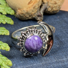Load image into Gallery viewer, Crescent Moon Ring, Celtic Jewelry, Celestial Jewelry, Goddess Jewelry, Moon Ring, Wiccan Jewelry, Anniversary Gift, Promise Ring, Wife Gift
