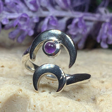 Load image into Gallery viewer, Crescent Moon Ring, Celtic Jewelry, Celestial Jewelry, Goddess Jewelry, Moon Ring, Wiccan Jewelry, Anniversary Gift, Promise Ring, Wife Gift