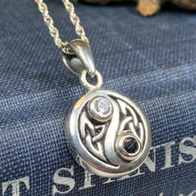Load image into Gallery viewer, Yin Yang Necklace, Celtic Jewelry, Yoga Jewelry, Wiccan Jewelry, Celestial Jewelry, Yin Yang Pendant, Pagan Jewelry, Chinese Symbol Jewelry