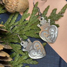 Load image into Gallery viewer, Luckenbooth Earrings, Scotland Earrings, Anniversary Gift, Heart Jewelry, Friend Gift, Girlfriend Jewelry, Celtic Jewelry, Outlander Jewelry