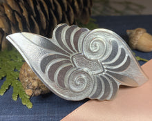 Load image into Gallery viewer, Celtic Blossom Hair Clip, Celtic Barrette, Irish Jewelry, Celtic Spiral Clip, Friendship Gift, Celtic Hair Slide, Norse Jewelry, Irish Gift