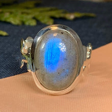 Load image into Gallery viewer, Celtic Magic Ring, Labradorite Jewelry, Statement Ring, Celestial Jewelry, Celtic Jewelry, Anniversary Gift, Wiccan Jewelry, Wife Gift