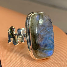 Load image into Gallery viewer, Celtic Magic Ring, Labradorite Jewelry, Statement Ring, Celestial Jewelry, Celtic Jewelry, Anniversary Gift, Wiccan Jewelry, Wife Gift