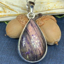 Load image into Gallery viewer, Celtic Night Necklace, Purple Labradorite Pendant, Celtic Jewelry, Anniversary Gift, Wiccan Jewelry, Mom Gift, Wife Gift, Sister Gift