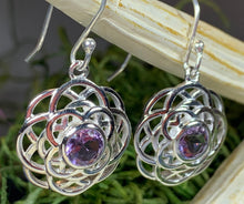 Load image into Gallery viewer, Celtic Flower Earrings, Celtic Jewelry, Irish Jewelry, Love Knot Jewelry, Bridal Jewelry, Gemstone Jewelry, Scotland Jewelry, Mom Gift
