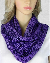 Load image into Gallery viewer, Celtic Scarf, Batik Scarf, Celtic Wrap, Celtic Knot Gift, Teacher Gift, Mom Gift, Sister Gift, Wife Gift, Irish Gift, Colorful Scarf