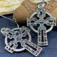 Load image into Gallery viewer, Celtic Cross Earrings, Celtic Jewelry, Irish Jewelry, First Communion Gift, Bridal Jewelry, Confirmation Gift, Anniversary Gift, Cross Gift
