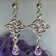 Load image into Gallery viewer, Celtic Knot Earrings, Irish Jewelry, Celtic Jewelry, Anniversary Gift, Scotland Jewelry, Outlander Gift, Quaternary Knot Jewelry, Mom Gift