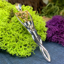 Load image into Gallery viewer, Double Goddess Necklace, Triquetra Pendant, Goddess Jewelry, Celtic Jewelry, Anniversary Gift, Wiccan Jewelry, Pagan Jewelry, Irish Gift