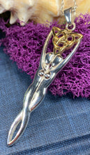 Load image into Gallery viewer, Double Goddess Necklace, Triquetra Pendant, Goddess Jewelry, Celtic Jewelry, Anniversary Gift, Wiccan Jewelry, Pagan Jewelry, Irish Gift