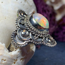 Load image into Gallery viewer, Highland Dawn Ring, Celtic Jewelry, Opal Ring, Gemstone Jewelry, Scotland Ring, Wiccan Jewelry, Anniversary Gift, Opal Jewelry, Wife Gift