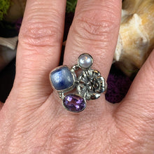 Load image into Gallery viewer, Summer Flower Ring, Celtic Jewelry, Nature Ring, Amethyst Jewelry, Girlfriend Gift, Anniversary Gift, Friendship Gift, Mom Gift, Sister Gift