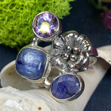 Load image into Gallery viewer, Summer Flower Ring, Celtic Jewelry, Nature Ring, Amethyst Jewelry, Girlfriend Gift, Anniversary Gift, Friendship Gift, Mom Gift, Sister Gift