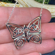 Load image into Gallery viewer, Butterfly Necklace, Celtic Jewelry, Celtic Knot Jewelry, Irish Jewelry, Anniversary Gift, Nature Jewelry, Mom Gift, Insect Jewelry