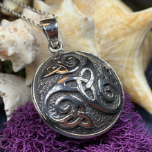 Load image into Gallery viewer, Celtic Knot Necklace, Celtic Spiral Necklace, Irish Jewelry, Norse Jewelry, Wiccan Jewelry, Celtic Knot Pendant, Trinity Knot Necklace