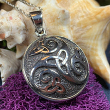 Load image into Gallery viewer, Celtic Knot Necklace, Celtic Spiral Necklace, Irish Jewelry, Norse Jewelry, Wiccan Jewelry, Celtic Knot Pendant, Trinity Knot Necklace