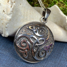 Load image into Gallery viewer, Celtic Knot Necklace, Celtic Spiral Necklace, Irish Jewelry, Norse Jewelry, Wiccan Jewelry, Celtic Knot Pendant, Trinity Knot Necklace