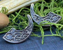 Load image into Gallery viewer, Celtic Dragon Earrings, Irish Jewelry, Scotland Jewelry, Celtic Knot Jewelry, Viking Post Earrings, Anniversary Gift, Wiccan Jewelry