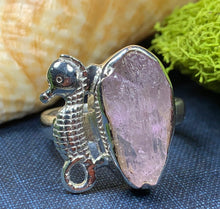 Load image into Gallery viewer, Seahorse Ring, Raw Stone Jewelry, Beach Jewelry, Mom Gift, Fish Jewelry, Anniversary Gift, Nautical Jewelry, Sea Jewelry, Nature Jewelry