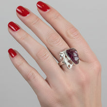 Load image into Gallery viewer, Seahorse Ring, Raw Stone Jewelry, Beach Jewelry, Mom Gift, Fish Jewelry, Anniversary Gift, Nautical Jewelry, Sea Jewelry, Nature Jewelry