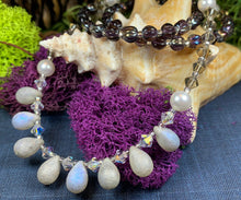 Load image into Gallery viewer, Celtic Dawn Crystal Necklace, Gemstone Jewelry, Pearl Jewelry, Teacher Gift, Sister Gift, Girlfriend Gift, Mom Gift, Wife Gift, Yoga Gift