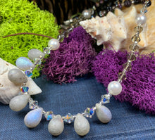 Load image into Gallery viewer, Celtic Dawn Crystal Necklace, Gemstone Jewelry, Pearl Jewelry, Teacher Gift, Sister Gift, Girlfriend Gift, Mom Gift, Wife Gift, Yoga Gift