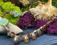 Load image into Gallery viewer, Golden Lotus Crystal Necklace, Gemstone Jewelry, Boho Jewelry, Teacher Gift, Sister Gift, Girlfriend Gift, Mom Gift, Wife Gift, Yoga Gift