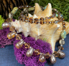 Load image into Gallery viewer, Golden Lotus Crystal Necklace, Gemstone Jewelry, Boho Jewelry, Teacher Gift, Sister Gift, Girlfriend Gift, Mom Gift, Wife Gift, Yoga Gift